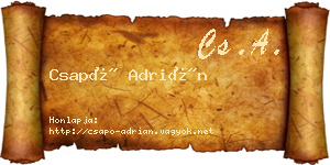Csapó Adrián névjegykártya